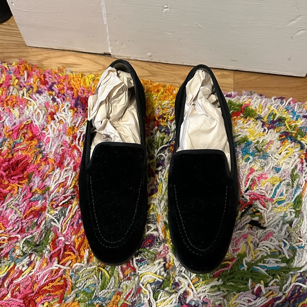 Stubbs & Wootton Black Velvet Loafers